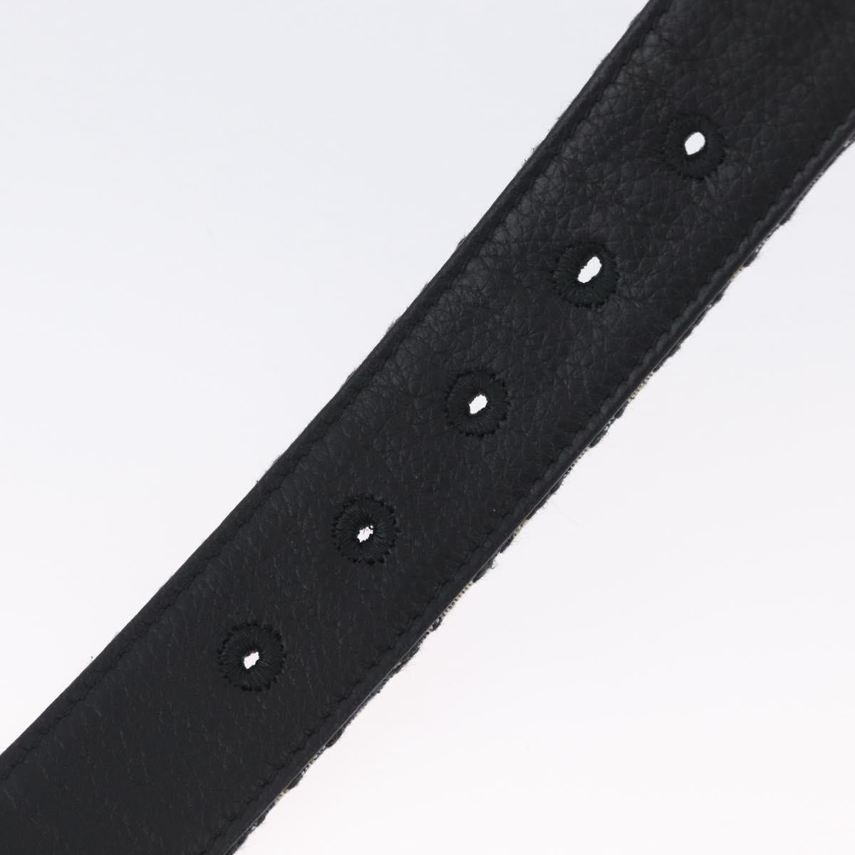 Christian Dior Oblique Trotter Canvas Belt 40.2"" Navy Silver Auth BSZ403M