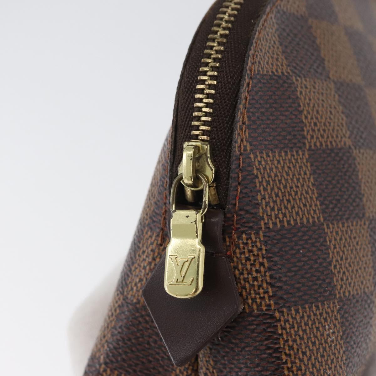 LOUIS VUITTON Damier Ebene Pochette Cosmetic PM Pouch N47516 LV Auth BSZ407