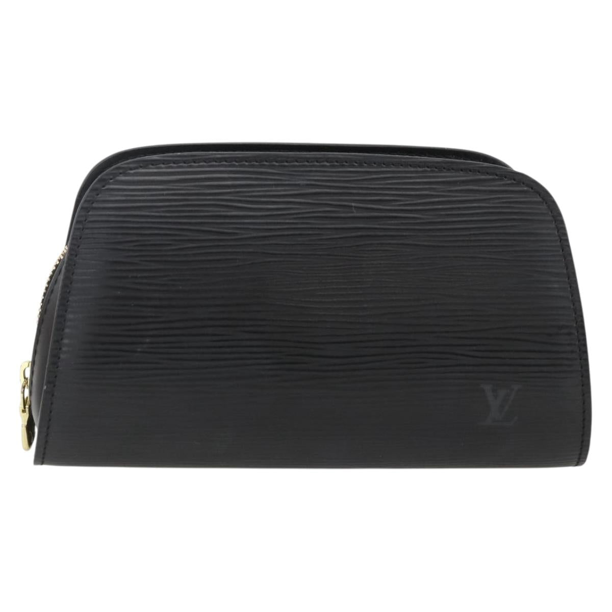 LOUIS VUITTON Epi Dauphine PM Pouch Black M48442 LV Auth BSZ408
