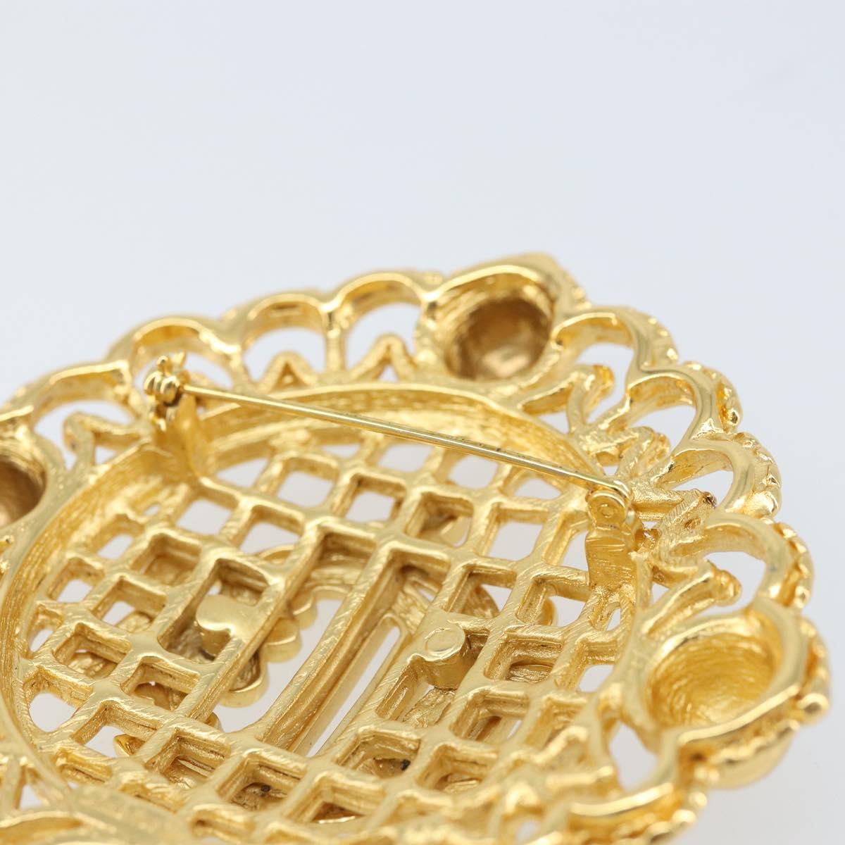 Christian Dior Brooch metal Gold Auth BSZ410V
