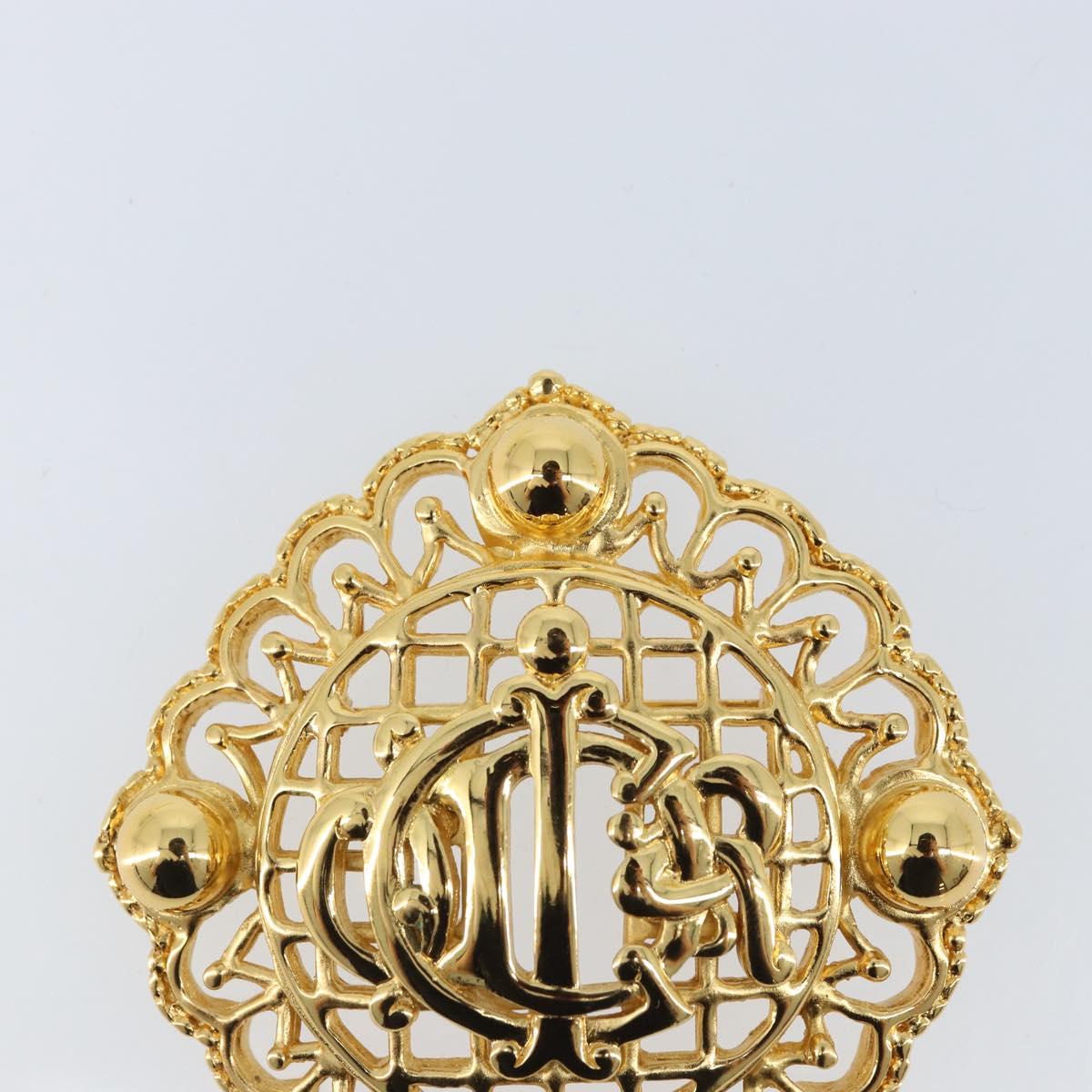 Christian Dior Brooch metal Gold Auth BSZ410V