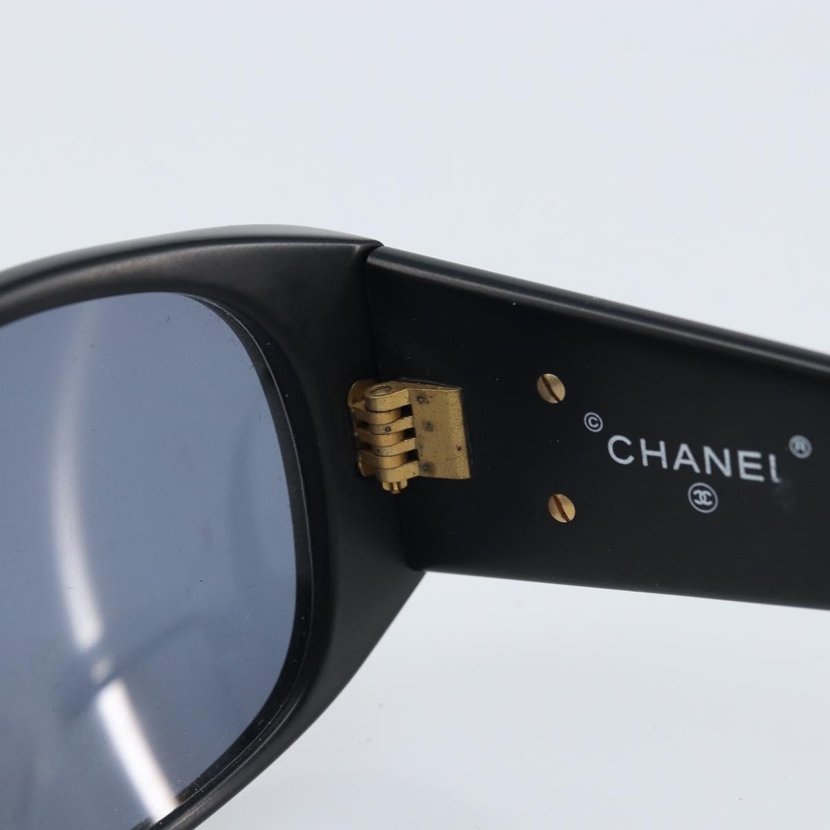 CHANEL Sunglasses plastic Black CC Auth BSZ412V