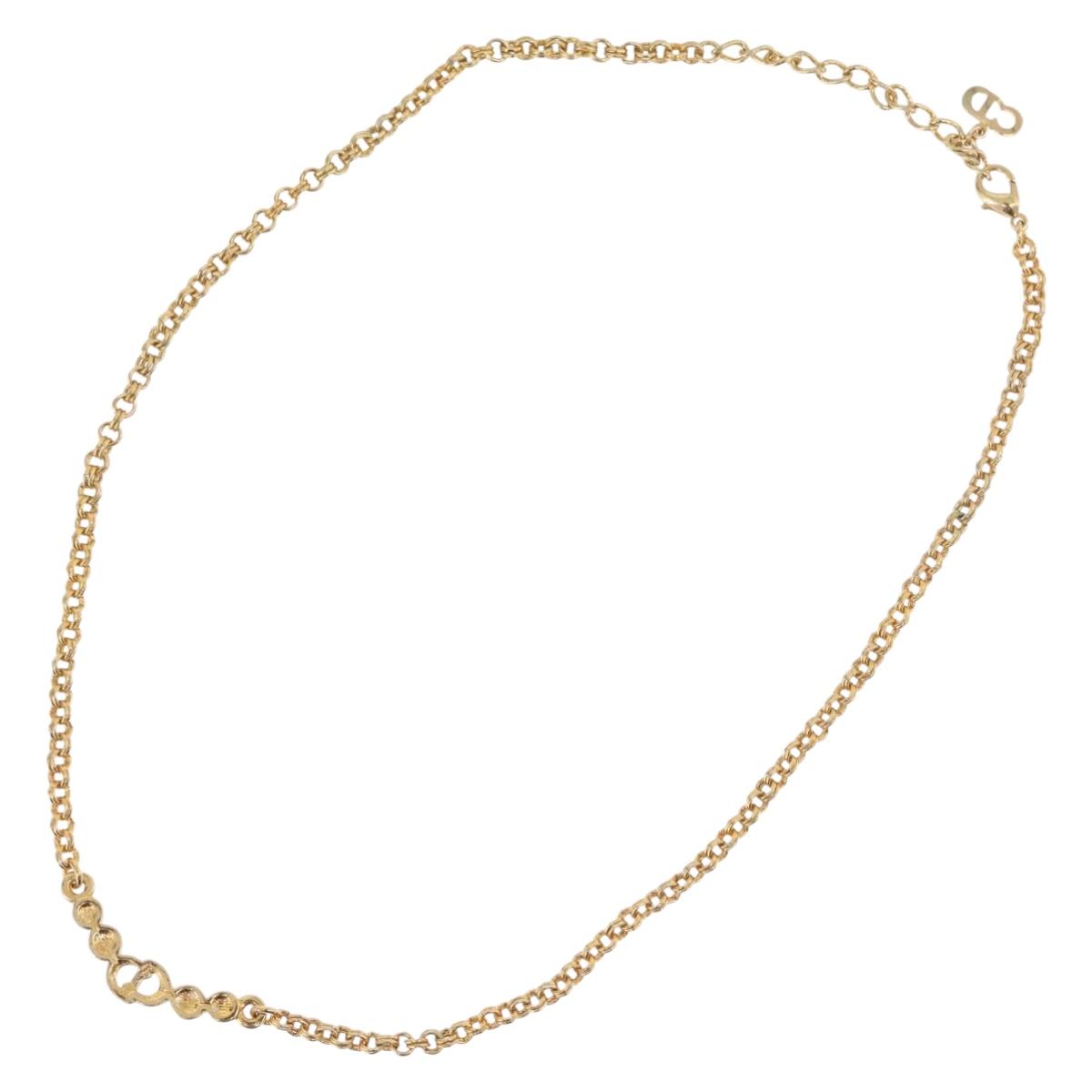 Christian Dior Necklace metal Gold Auth BSZ414V