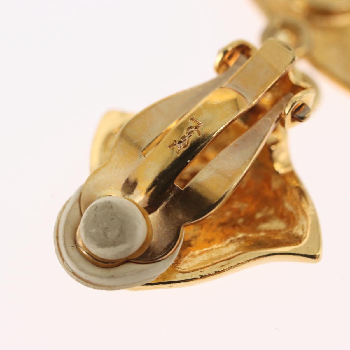 SAINT LAURENT Earring Earring metal Gold Auth BSZ416V