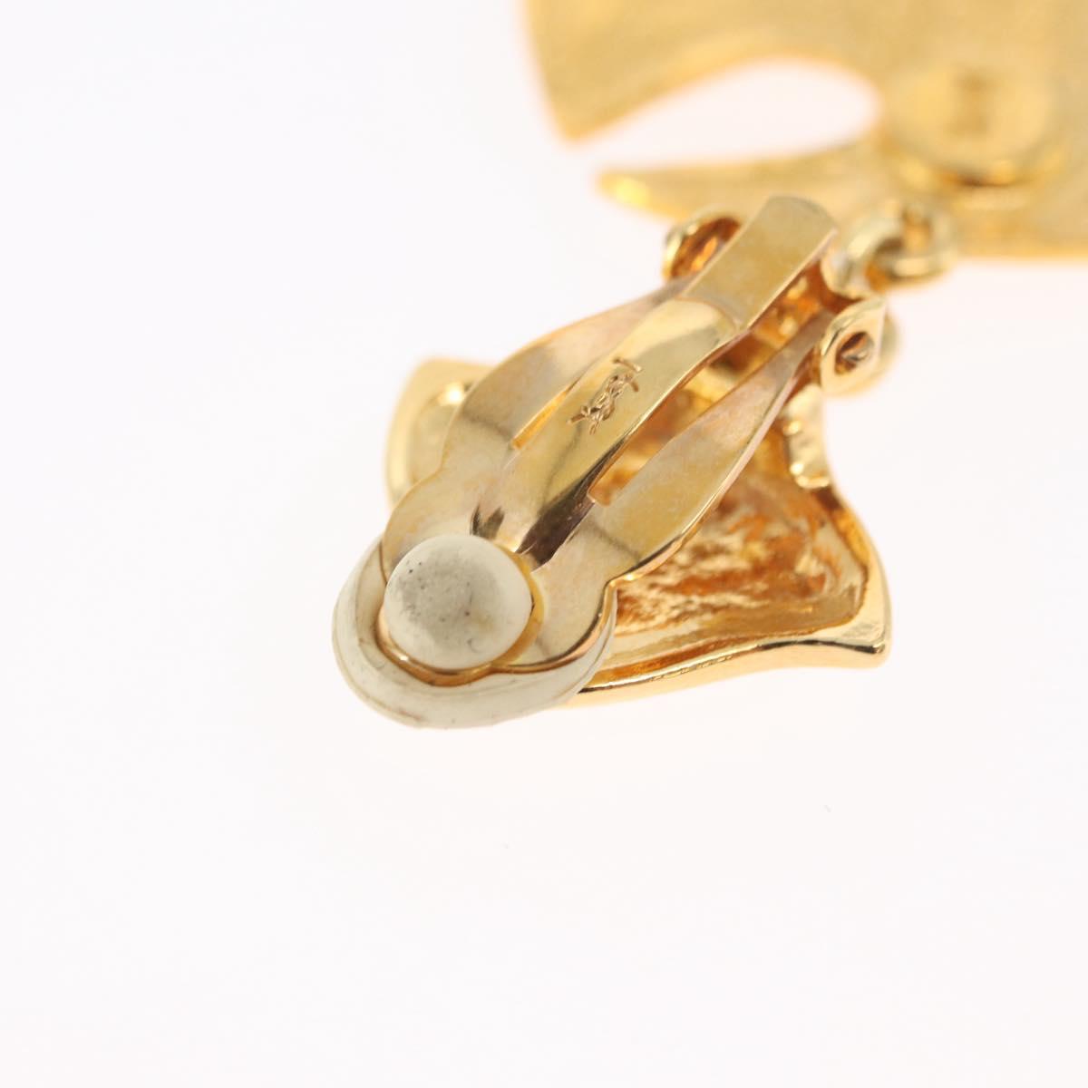 SAINT LAURENT Earring Earring metal Gold Auth BSZ416V