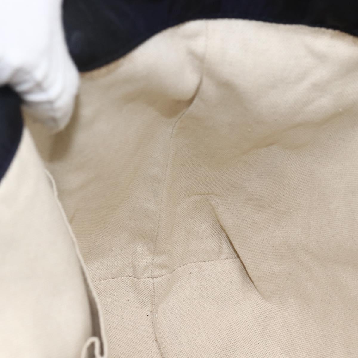 GUCCI GG Canvas Tote Bag Nylon Navy Gold 282439 Auth BSZ426