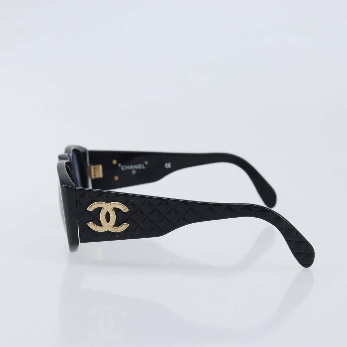 CHANEL Sunglasses plastic Black CC Auth BSZ432