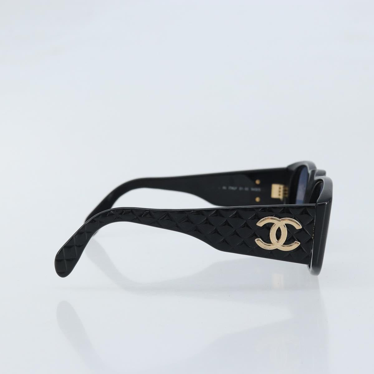 CHANEL Sunglasses plastic Black CC Auth BSZ432