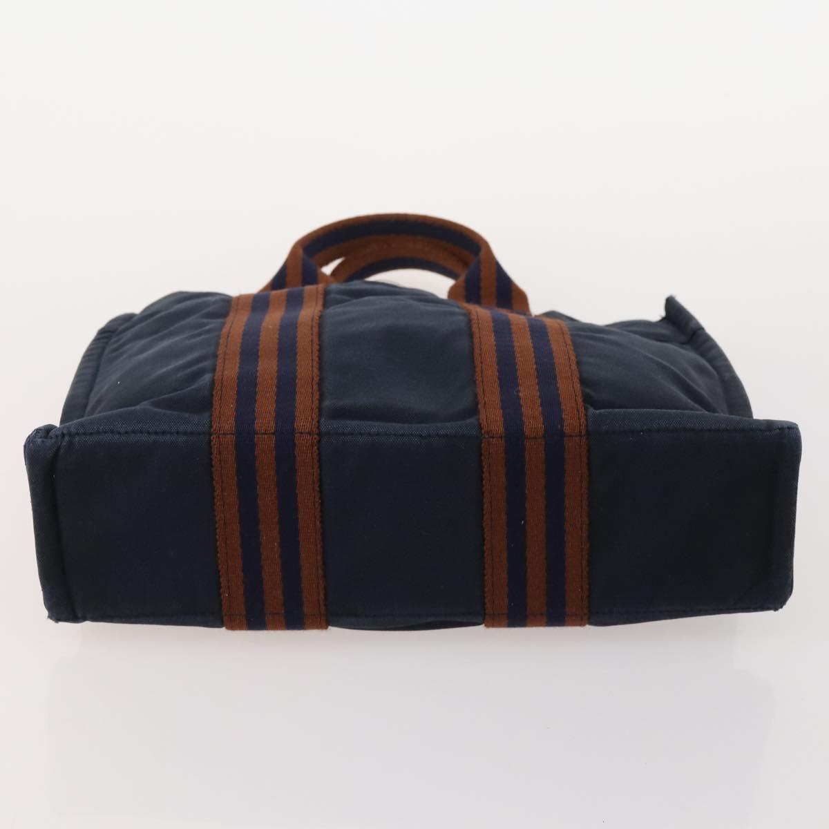 HERMES Fourre Tout Hand Bag Canvas 5 Set Black Red Navy Auth BSZ443