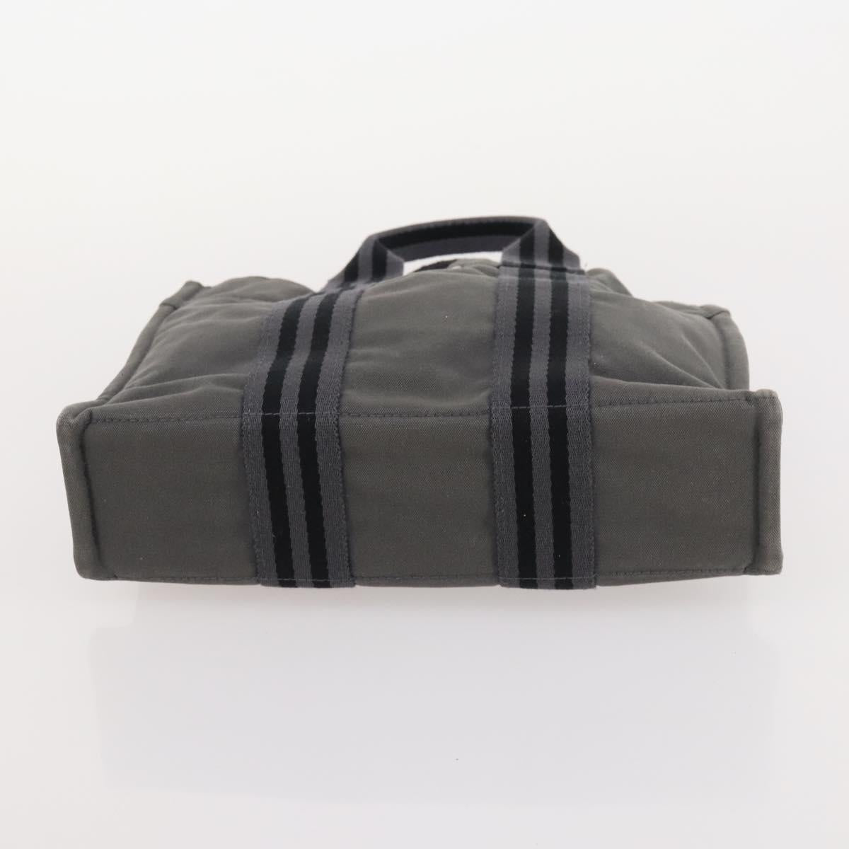HERMES Fourre Tout Hand Bag Canvas 5 Set Black Red Navy Auth BSZ443