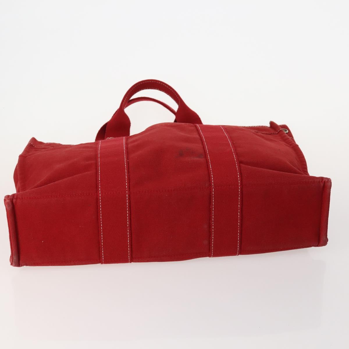 HERMES Fourre Tout Hand Bag Canvas 5 Set Black Red Navy Auth BSZ443
