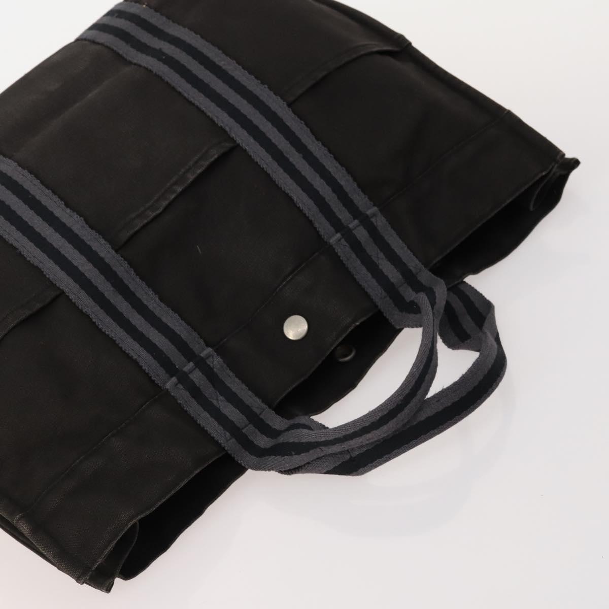 HERMES Fourre Tout Hand Bag Canvas 5 Set Black Red Navy Auth BSZ443