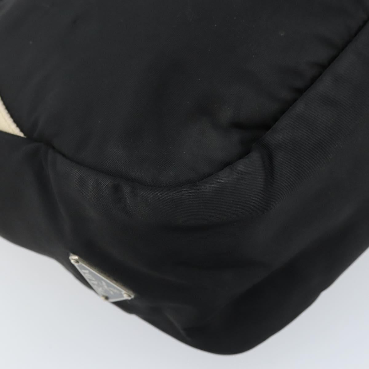 PRADA Hand Bag Nylon Black Silver Auth BSZ447