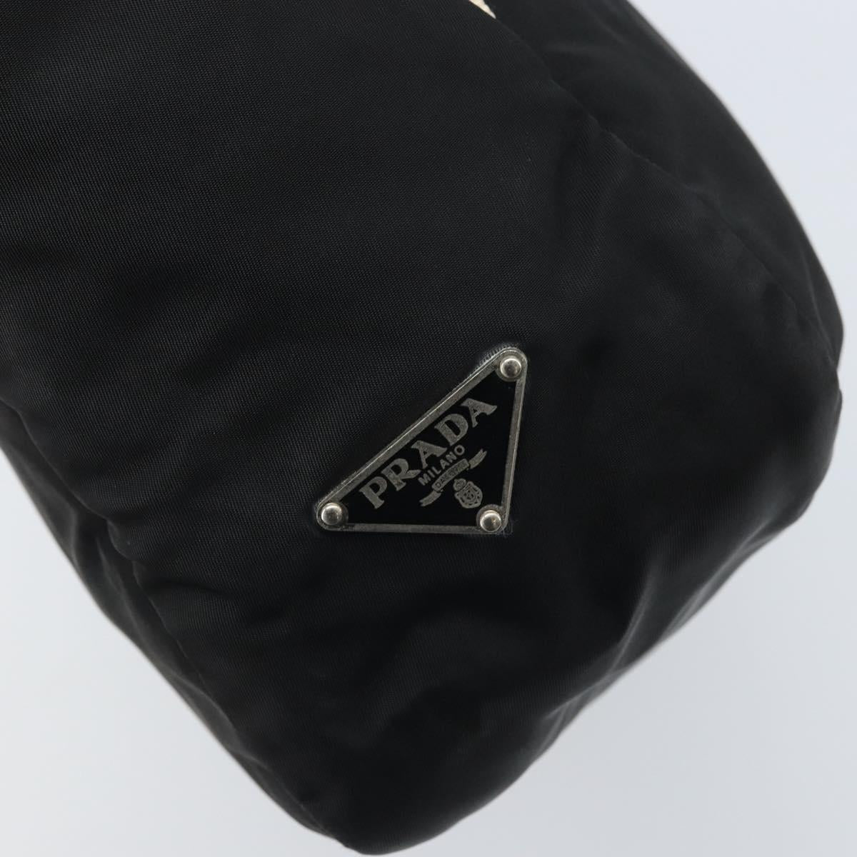 PRADA Hand Bag Nylon Black Silver Auth BSZ447