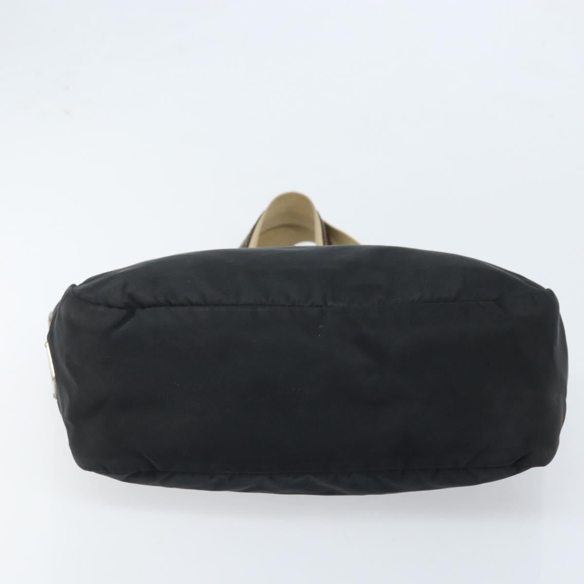 PRADA Hand Bag Nylon Black Silver Auth BSZ447