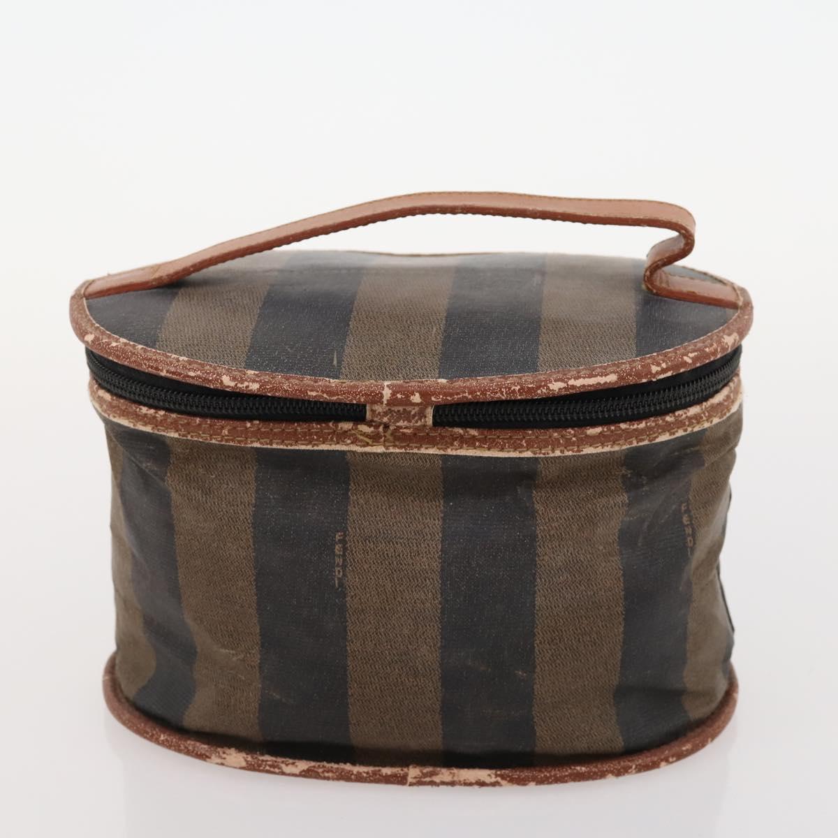 Fendi Chloe Pecan Canvas Hand Bag Leather 4 Set Black Brown Auth BSZ448