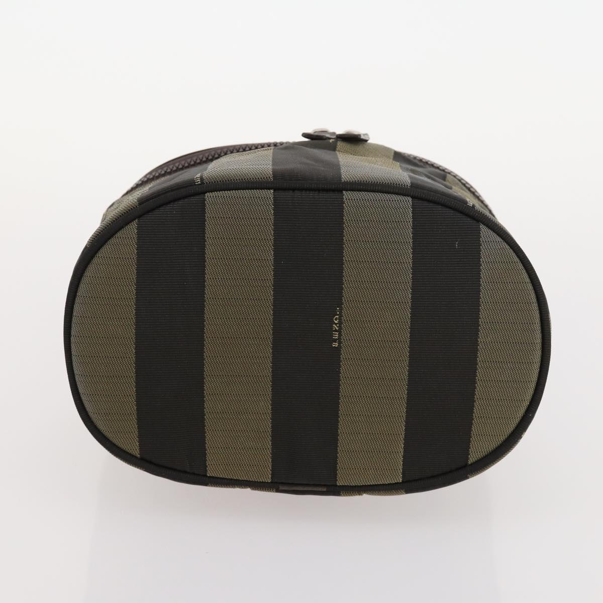Fendi Chloe Pecan Canvas Hand Bag Leather 4 Set Black Brown Auth BSZ448