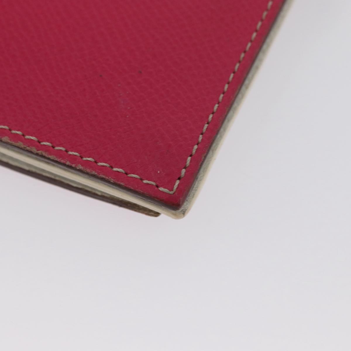 HERMES Bean Soufflé Long Wallet Leather Pink Silver Auth BSZ451