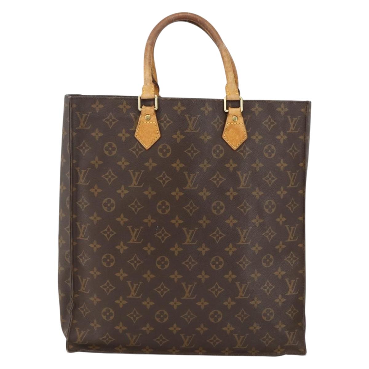 LOUIS VUITTON Monogram Sac Plat Hand Bag M51140 LV Auth BSZ481