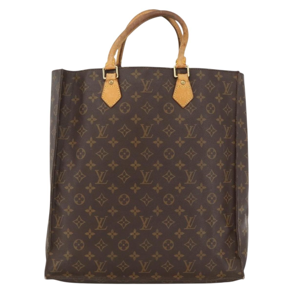 LOUIS VUITTON Monogram Sac Plat Hand Bag M51140 LV Auth BSZ481