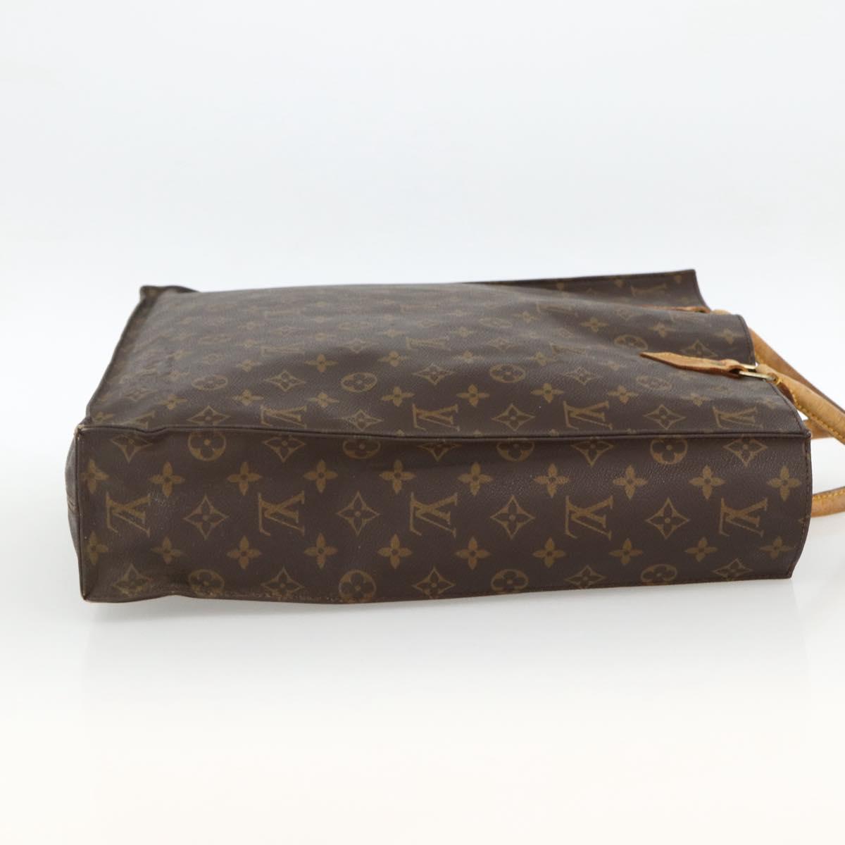 LOUIS VUITTON Monogram Sac Plat Hand Bag M51140 LV Auth BSZ481