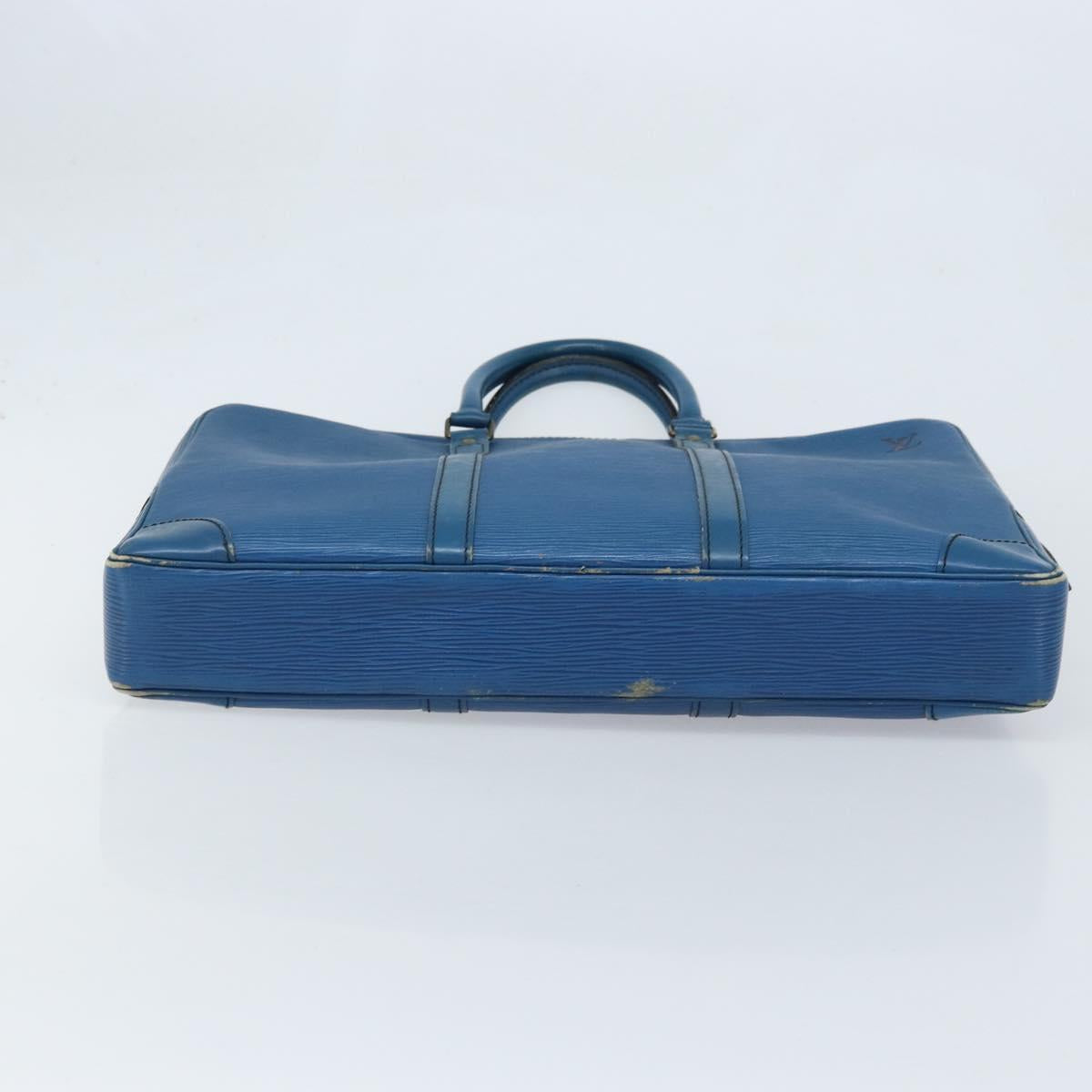LOUIS VUITTON Epi Porte Documents Voyage Business Bag Blue M41144 LV Auth BSZ487
