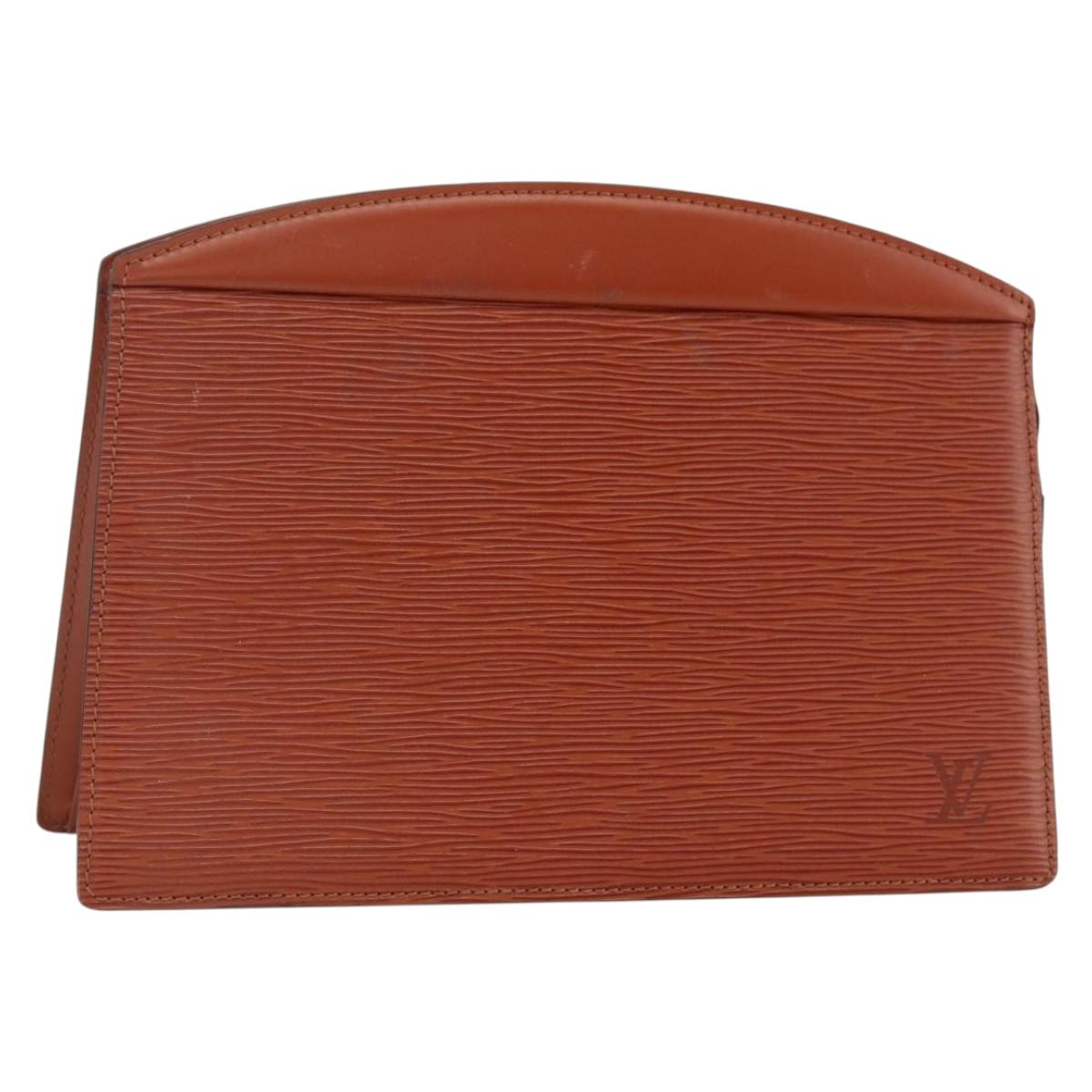 LOUIS VUITTON Epi Trousse Crete Pouch Brown M48403 LV Auth BSZ488