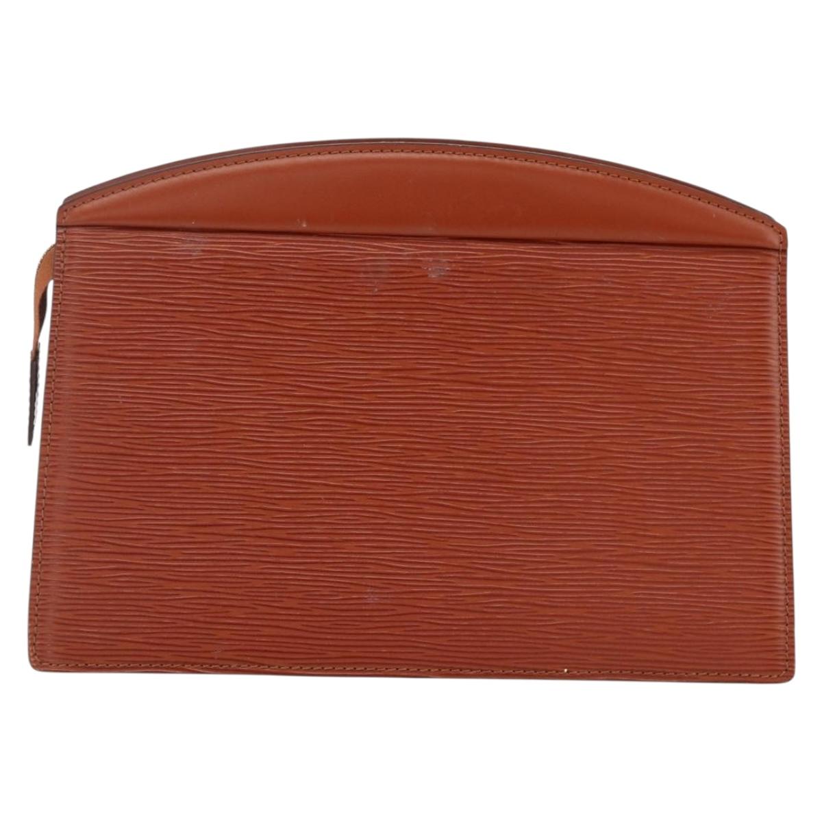 LOUIS VUITTON Epi Trousse Crete Pouch Brown M48403 LV Auth BSZ488