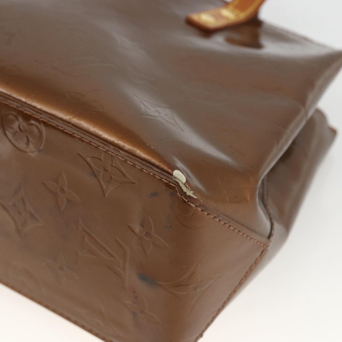 LOUIS VUITTON Monogram Vernis Reade PM Hand Bag Bronze M91146 LV Auth BSZ490