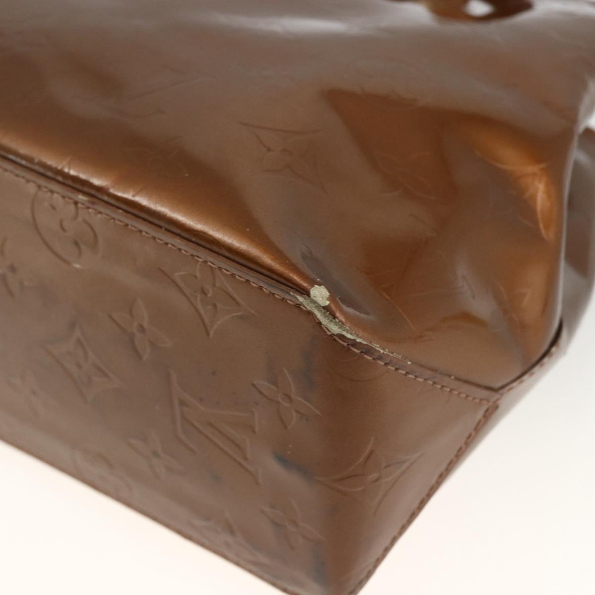 LOUIS VUITTON Monogram Vernis Reade PM Hand Bag Bronze M91146 LV Auth BSZ490
