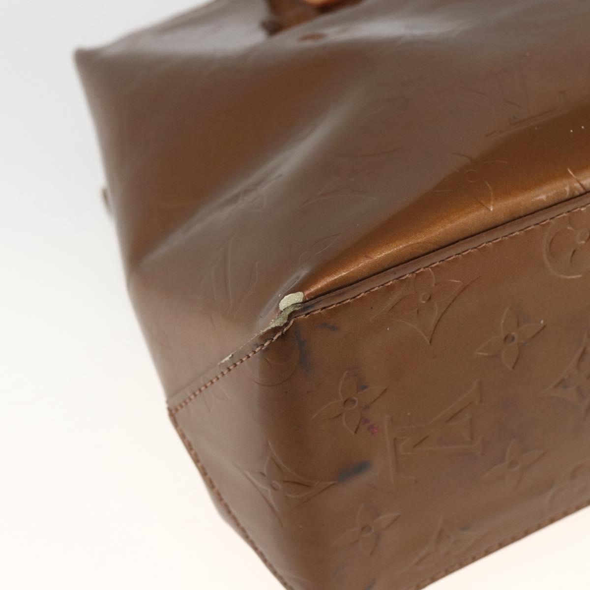 LOUIS VUITTON Monogram Vernis Reade PM Hand Bag Bronze M91146 LV Auth BSZ490
