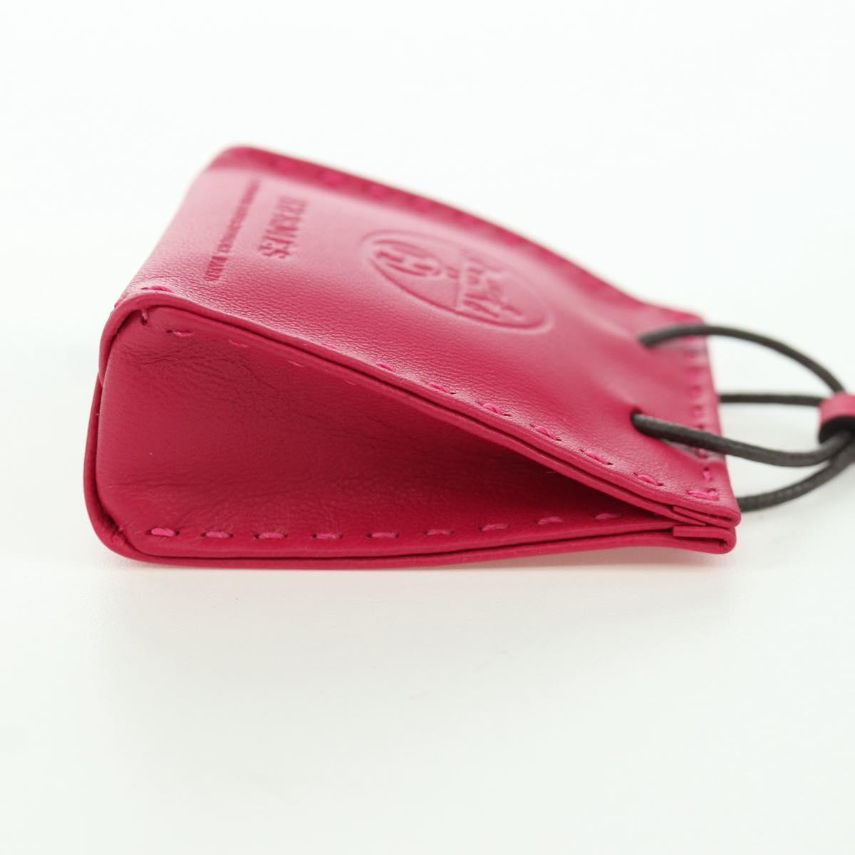 HERMES Sac Orange Charm Leather Pink Auth BSZ504M