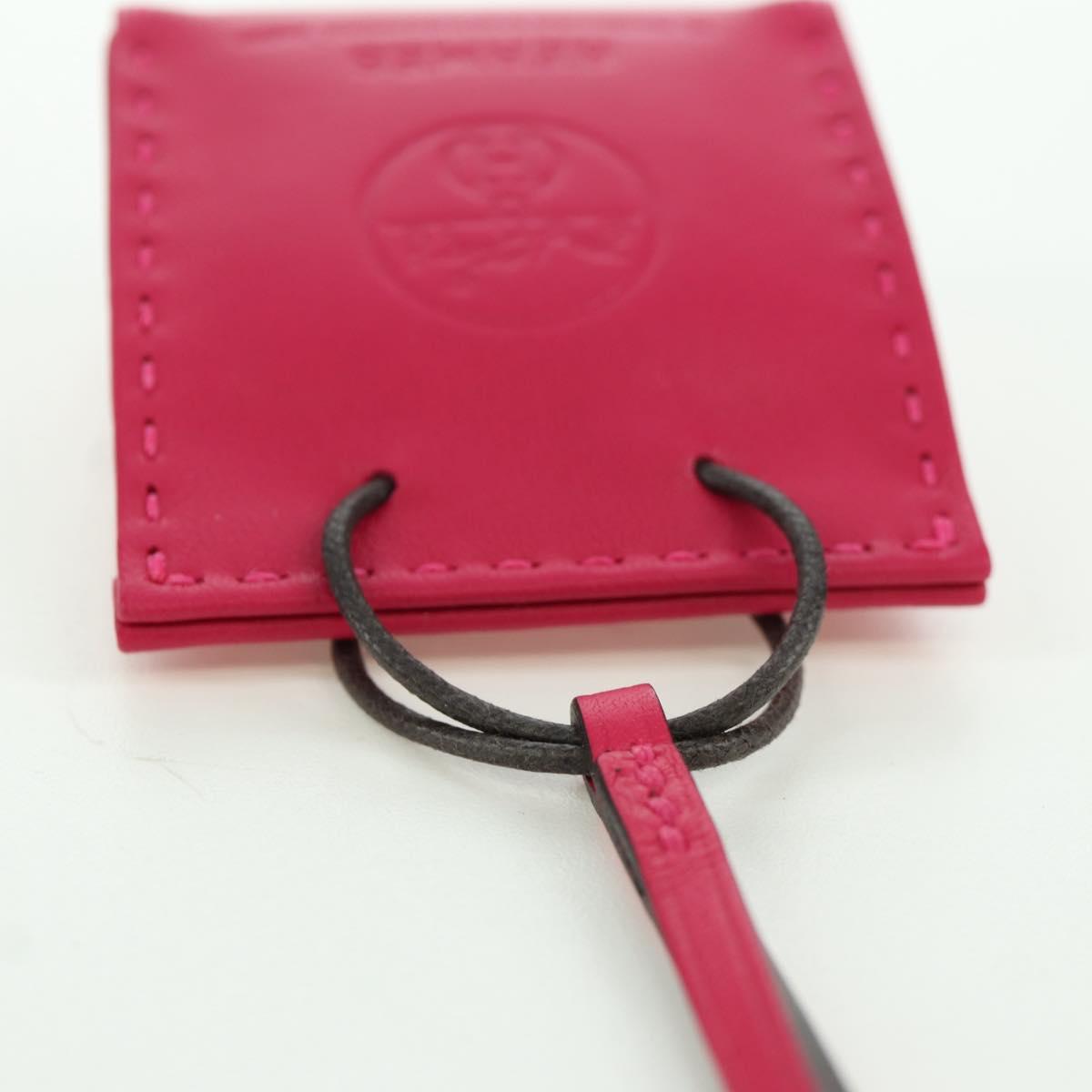 HERMES Sac Orange Charm Leather Pink Auth BSZ504M