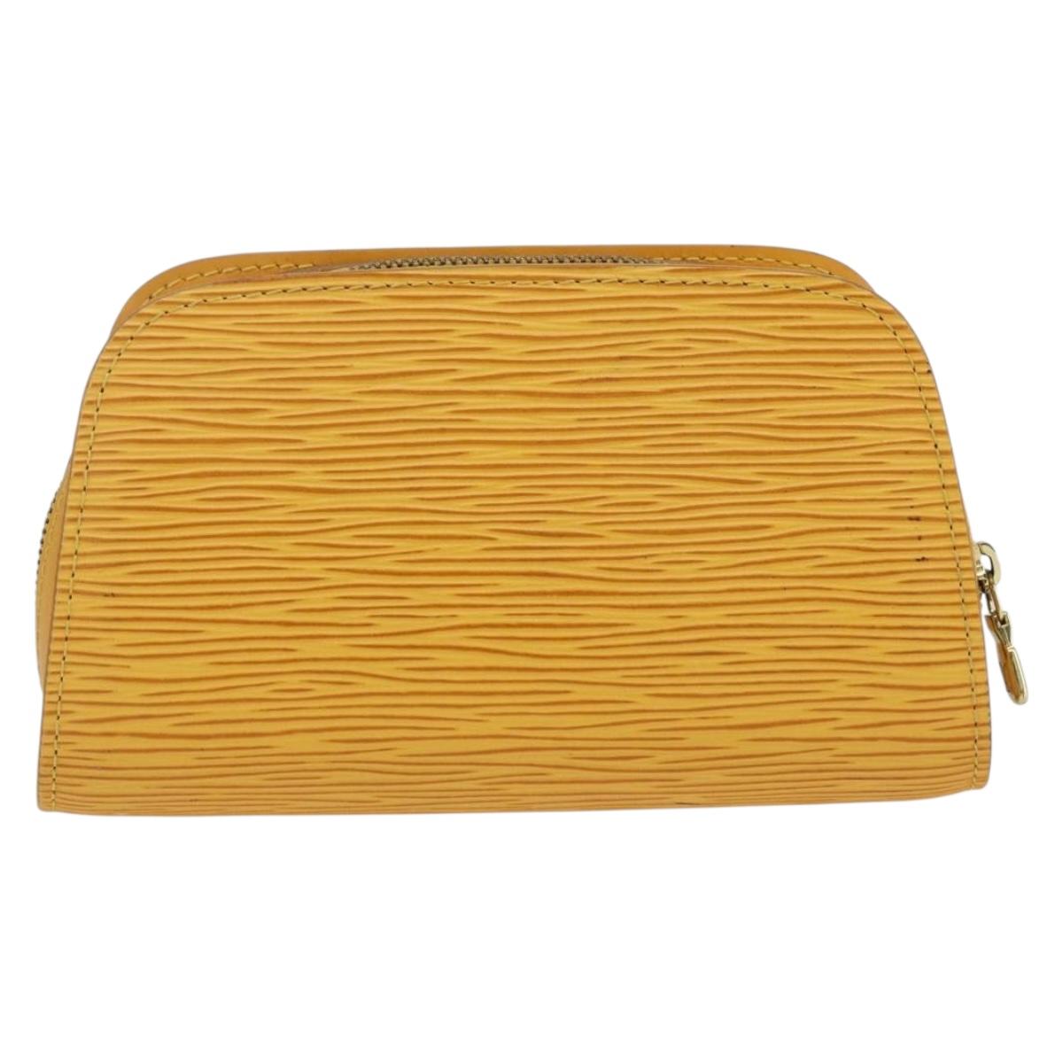 LOUIS VUITTON Epi Dauphine PM Pouch Yellow M48449 LV Auth BSZ506