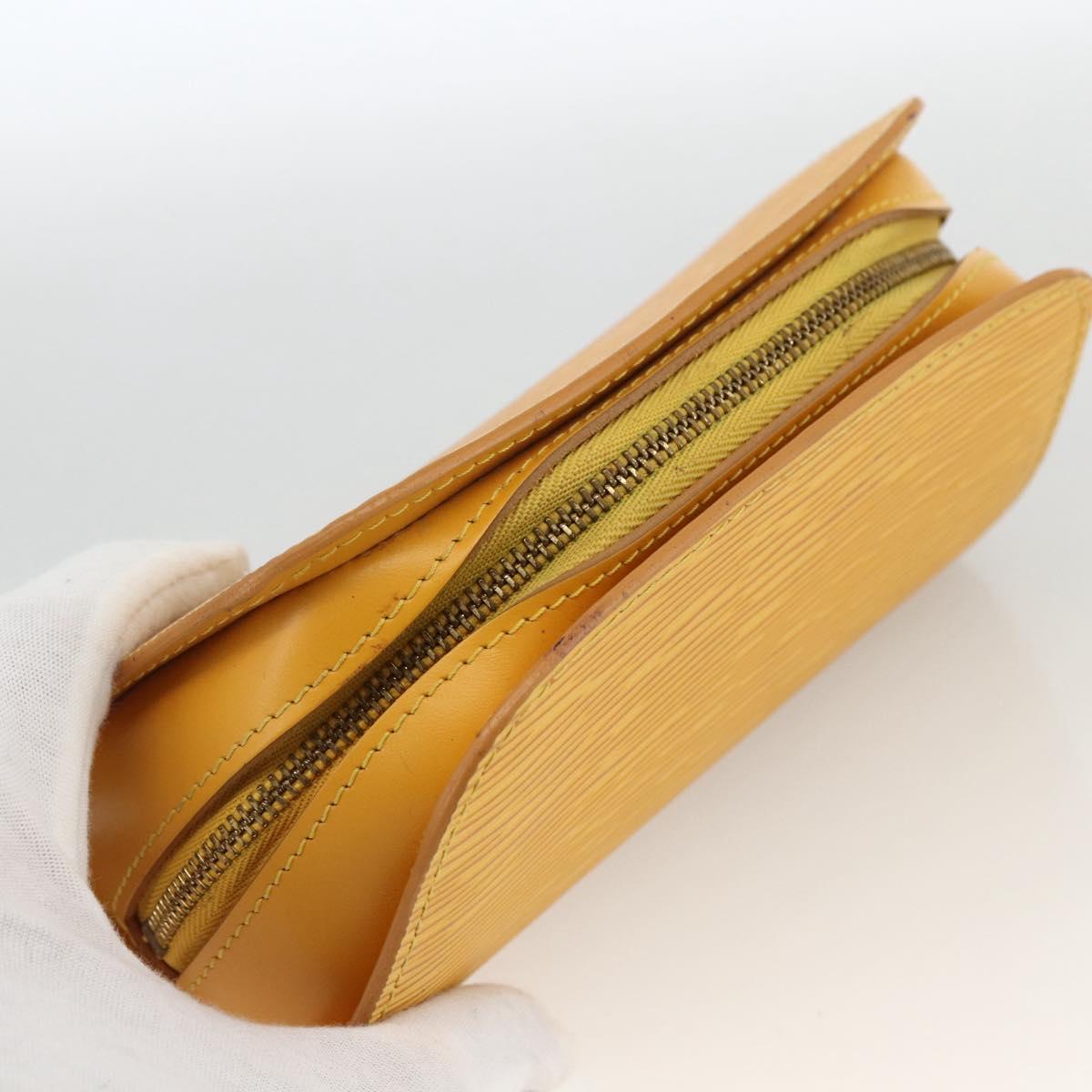 LOUIS VUITTON Epi Dauphine PM Pouch Yellow M48449 LV Auth BSZ506