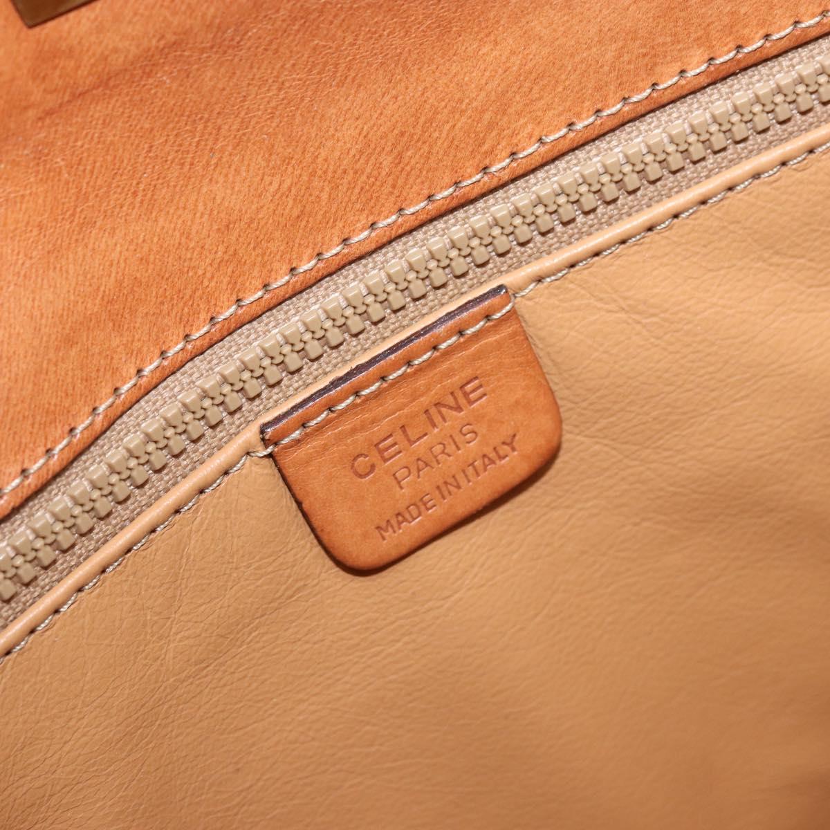 CELINE Macadam Canvas Shoulder Bag PVC Leather Brown Gold Auth BSZ507