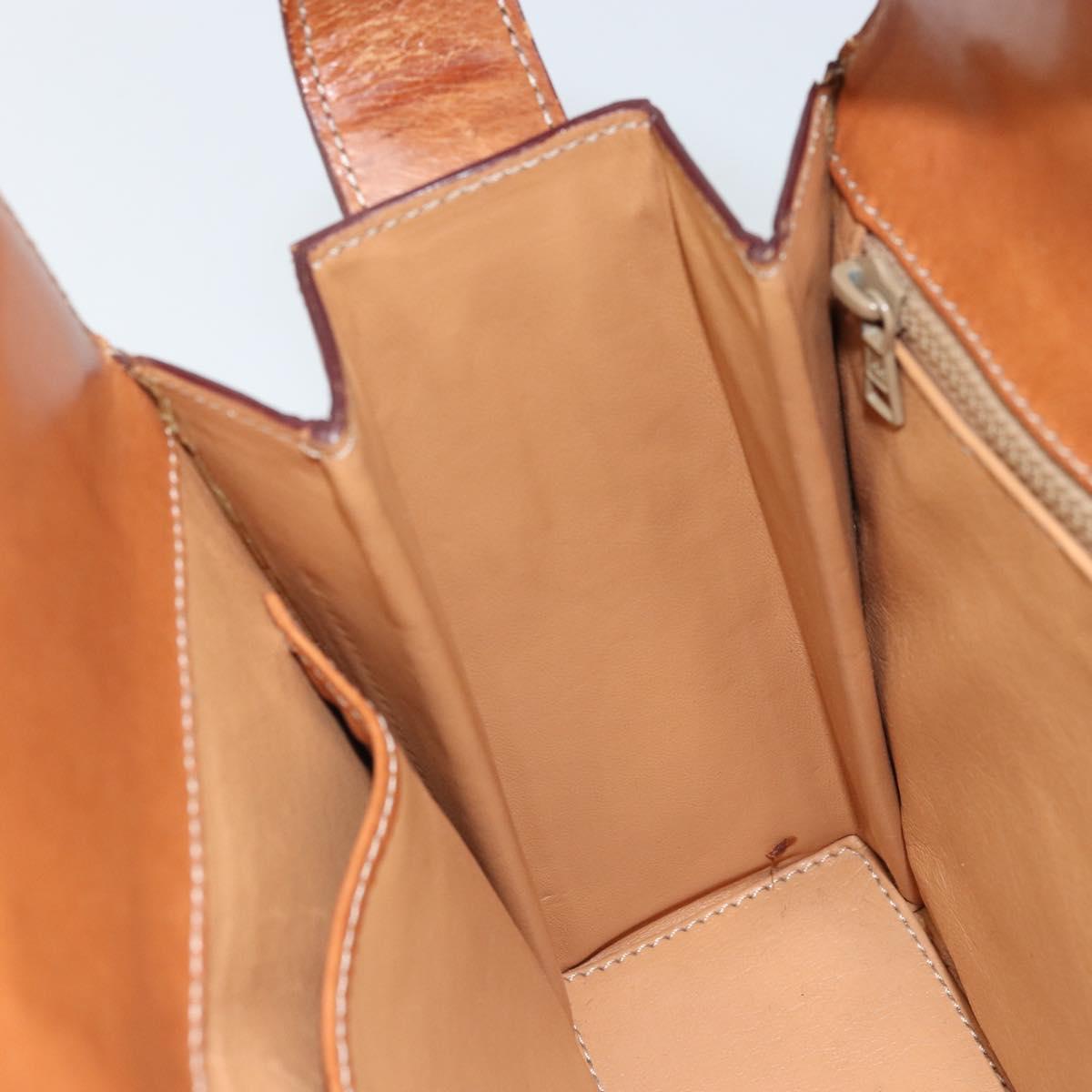 CELINE Macadam Canvas Shoulder Bag PVC Leather Brown Gold Auth BSZ507