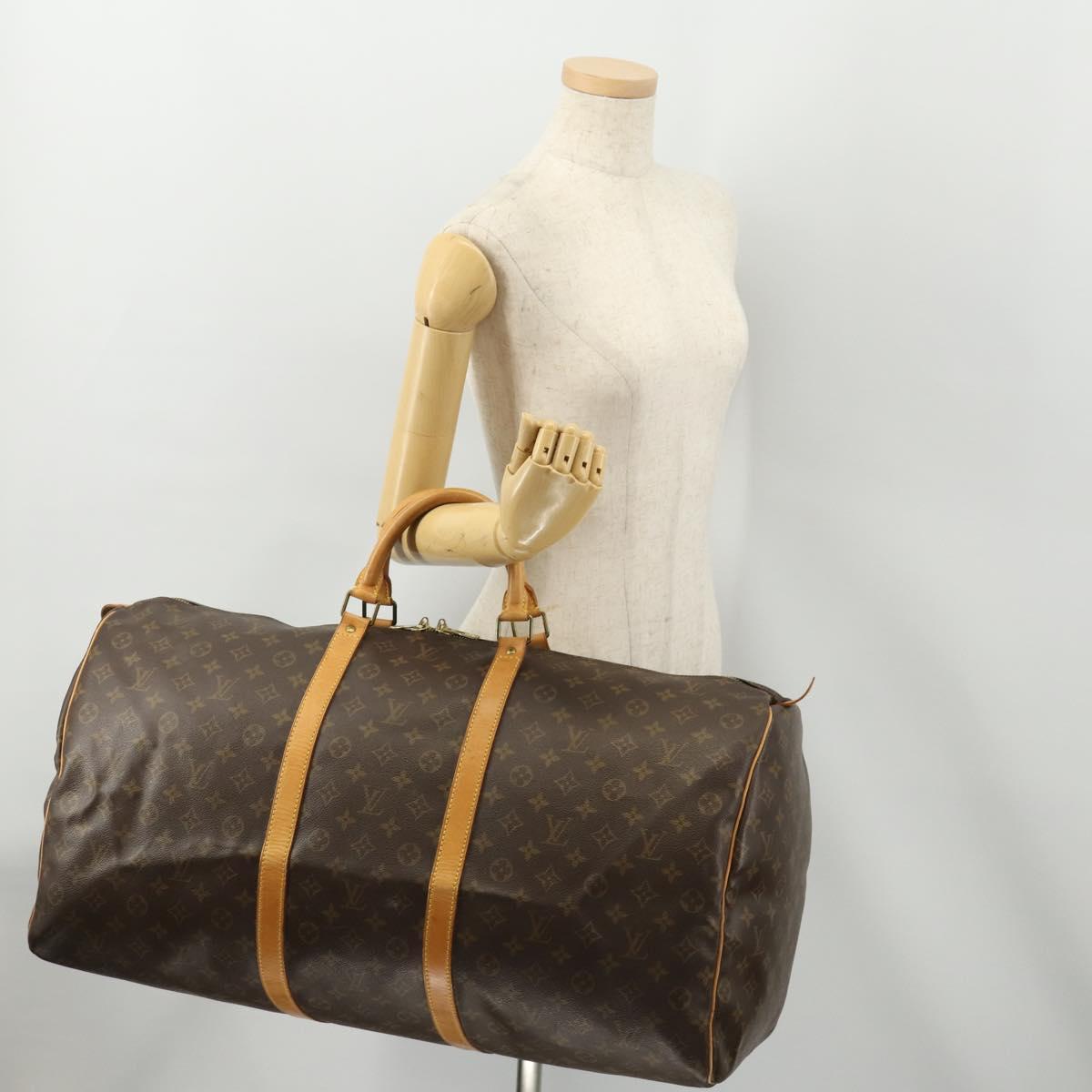 LOUIS VUITTON Monogram Keepall 60 Boston Bag M41422 LV Auth BSZ530