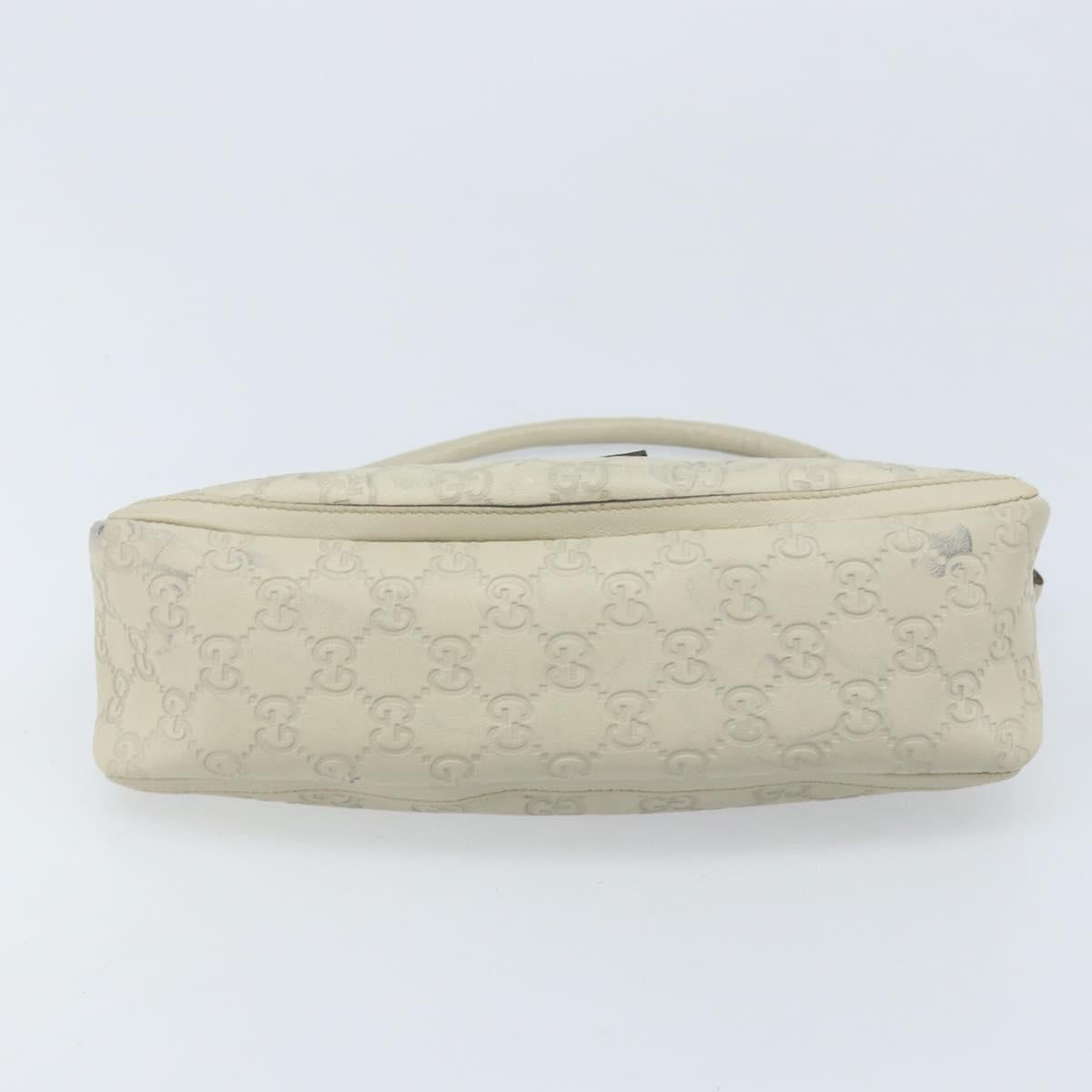 GUCCI GG Canvas Guccissima Abbey Hand Bag Leather Ivory Gold 130939 Auth BSZ532A