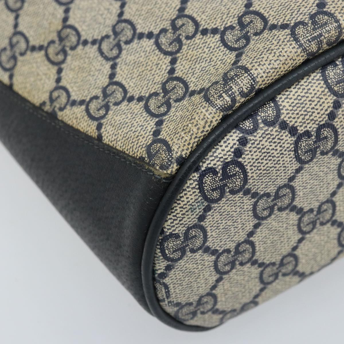GUCCI GG Supreme Sherry Line Shoulder Bag PVC Navy Gold 904 02 081 Auth BSZ533