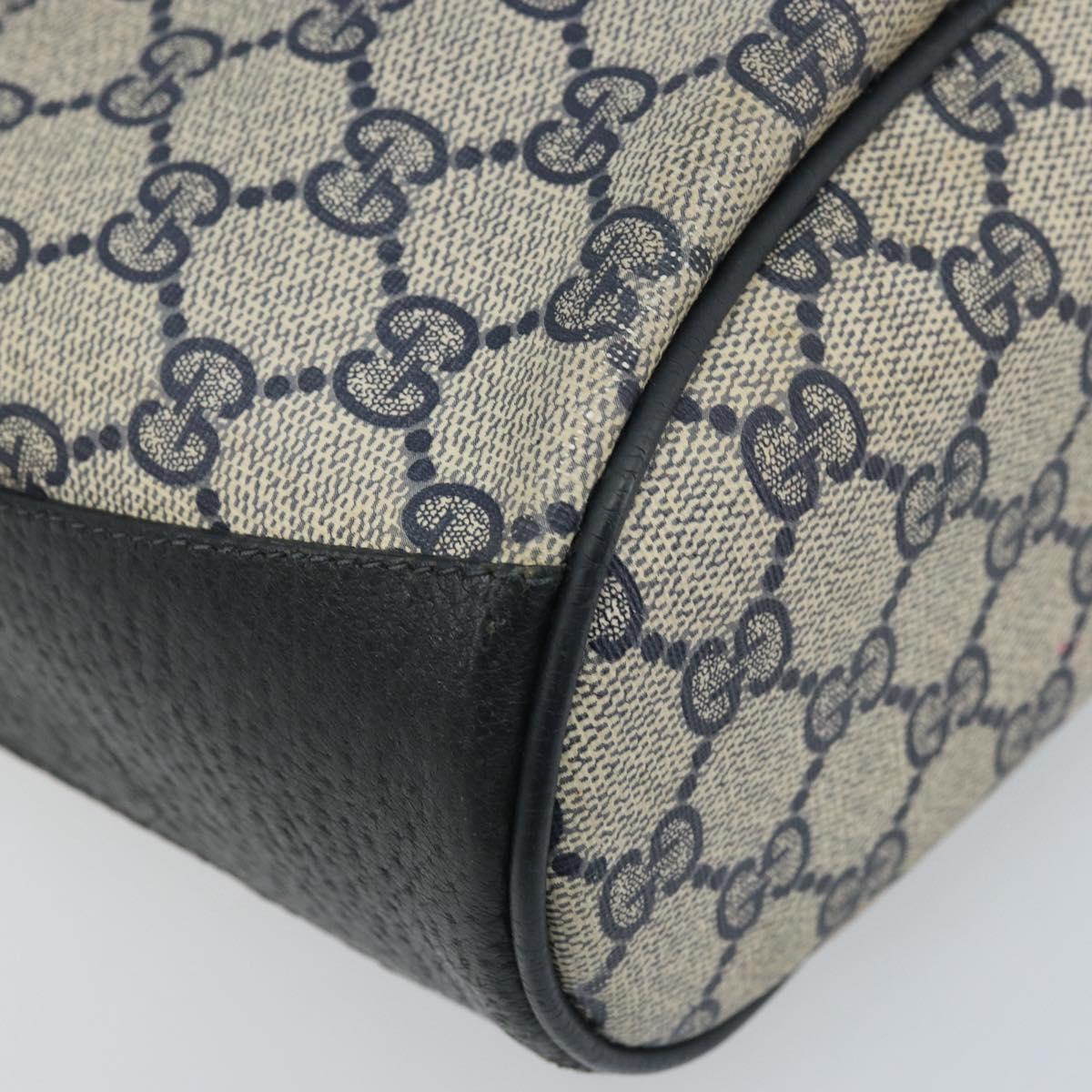 GUCCI GG Supreme Sherry Line Shoulder Bag PVC Navy Gold 904 02 081 Auth BSZ533
