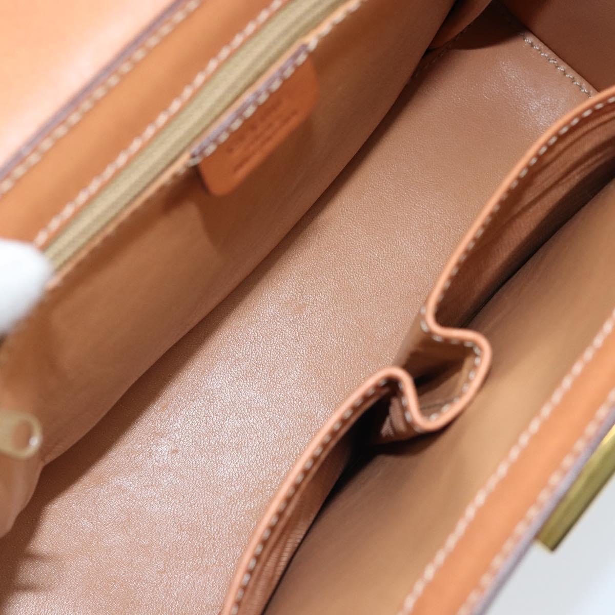 CELINE Macadam Canvas Hand Bag PVC 2way Beige Gold Auth BSZ537A