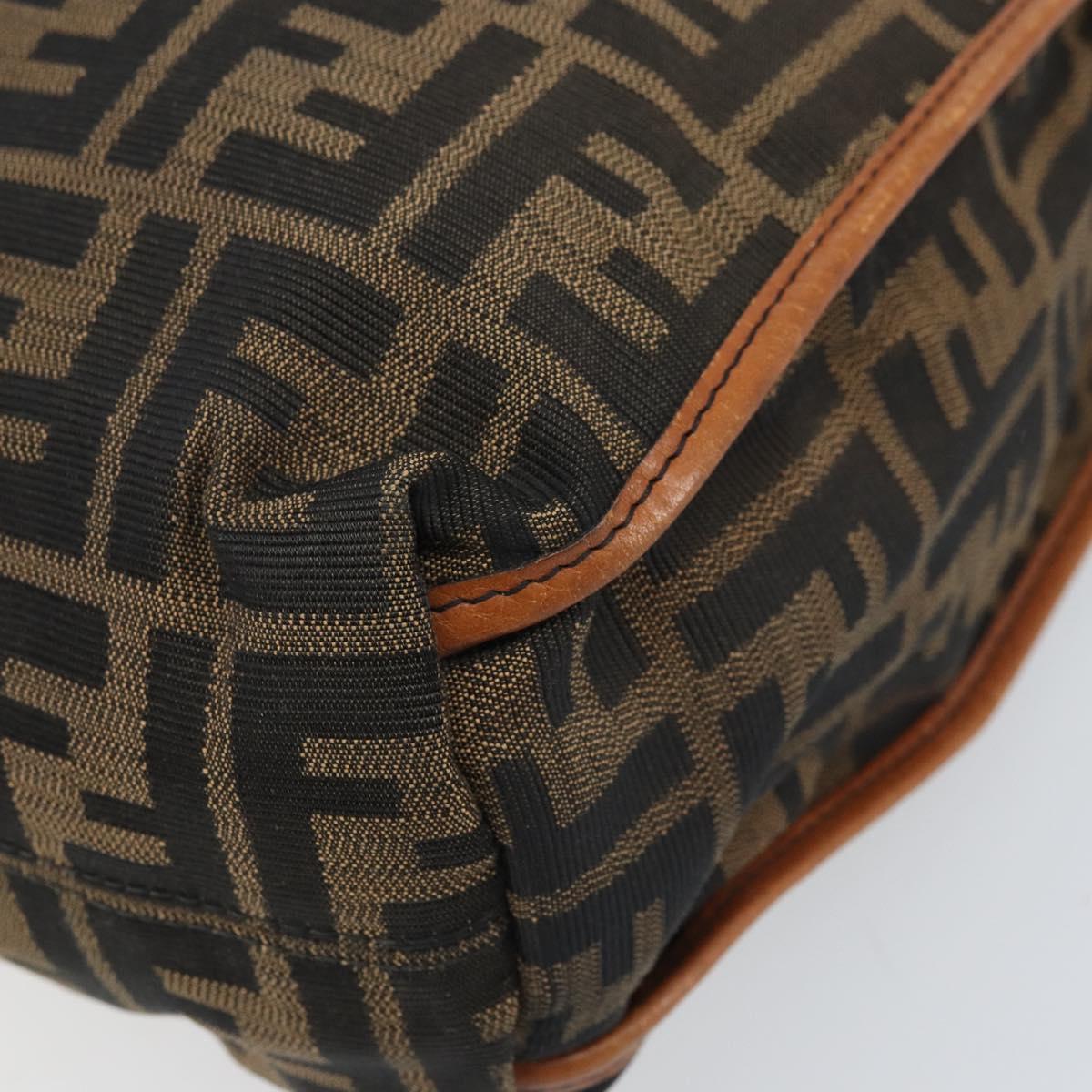 FENDI Zucca Canvas Tote Bag Black Brown Auth BSZ547A