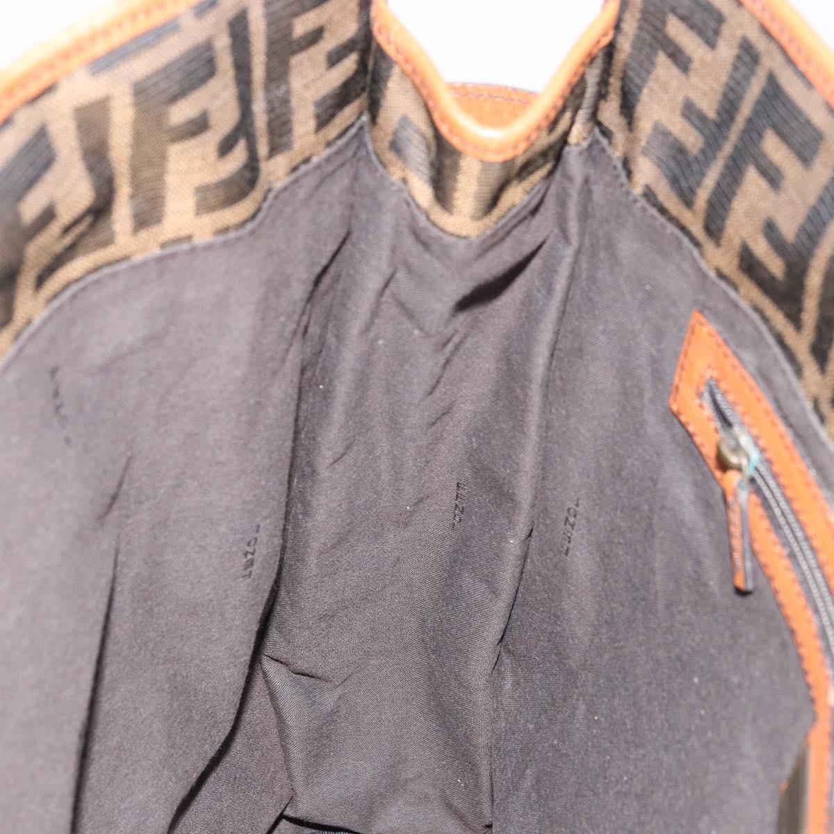 FENDI Zucca Canvas Tote Bag Black Brown Auth BSZ547A