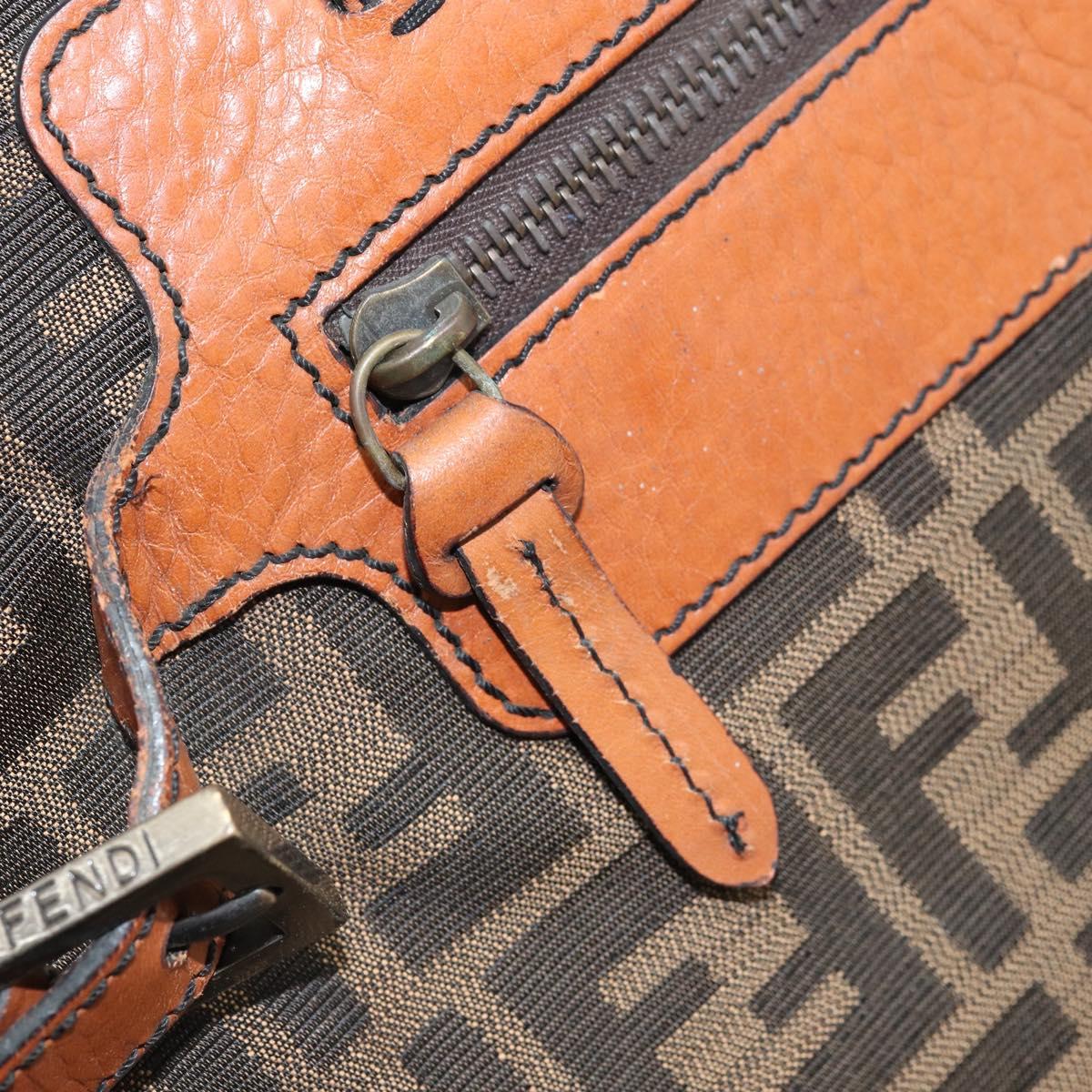 FENDI Zucca Canvas Tote Bag Black Brown Auth BSZ547A