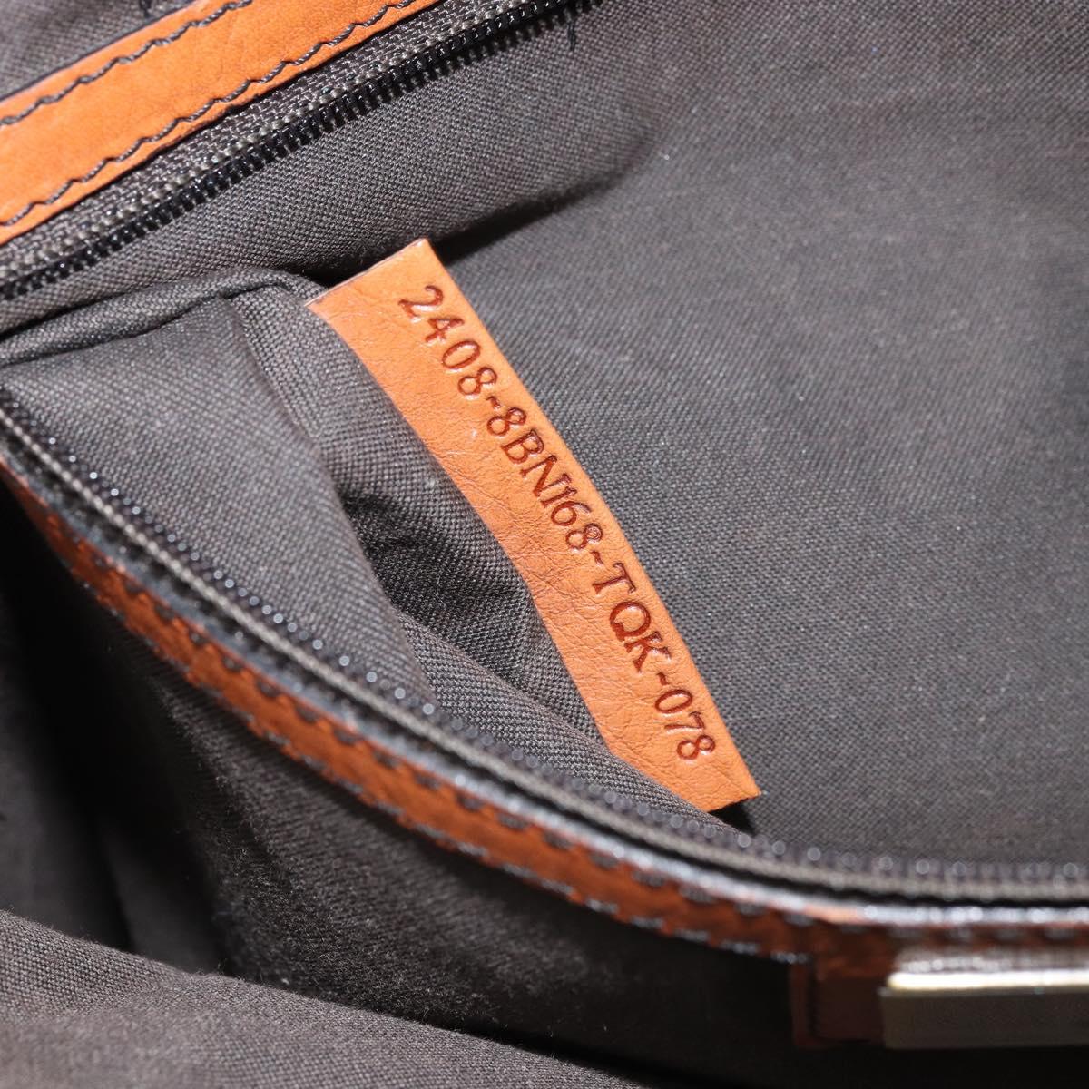 FENDI Zucca Canvas Tote Bag Black Brown Auth BSZ547A