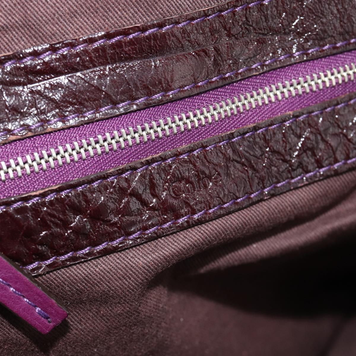 Chloe Paddington Hand Bag Leather Bordeaux Gold Silver Auth BSZ550