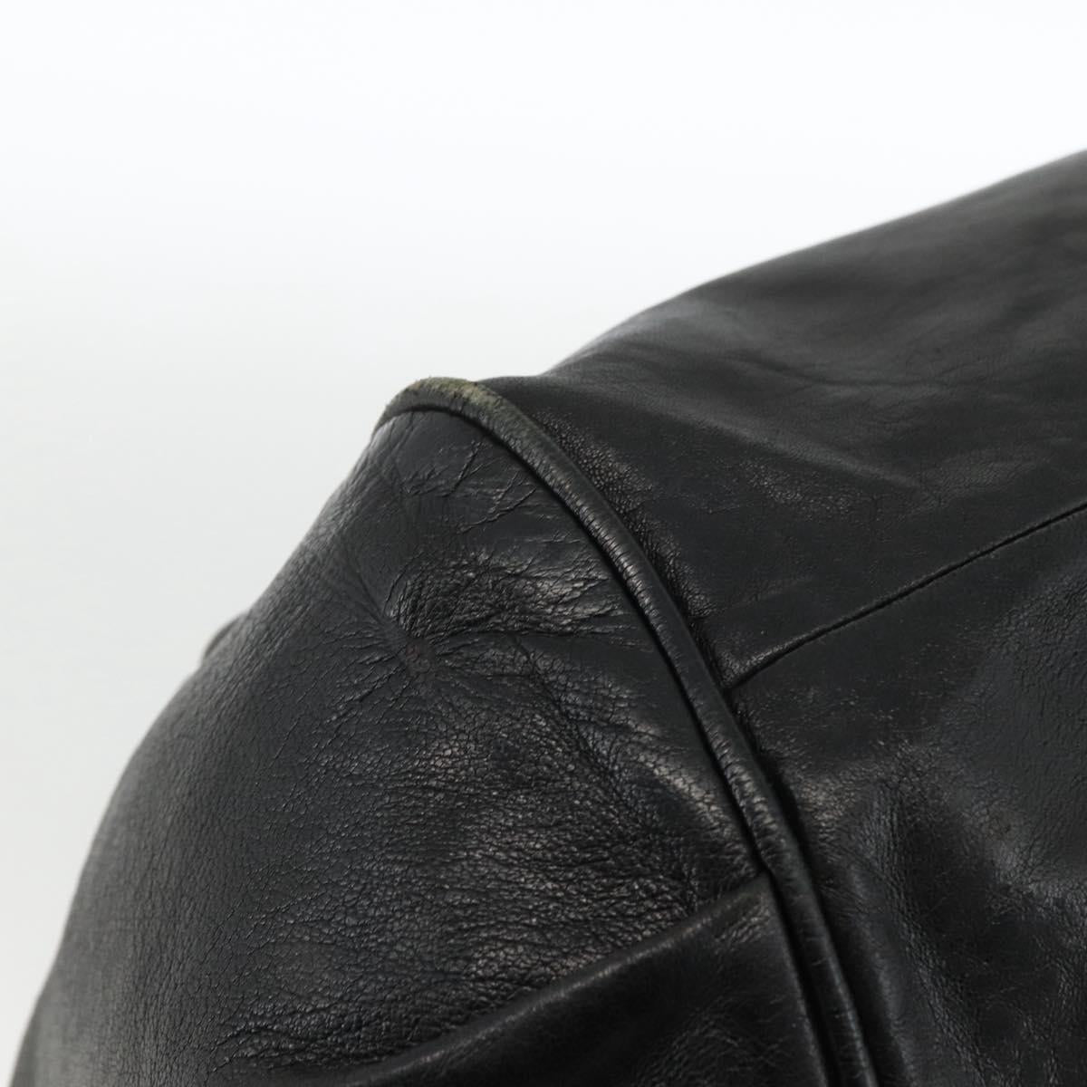 Chloe Etel Hand Bag Leather Black Gold Auth BSZ555