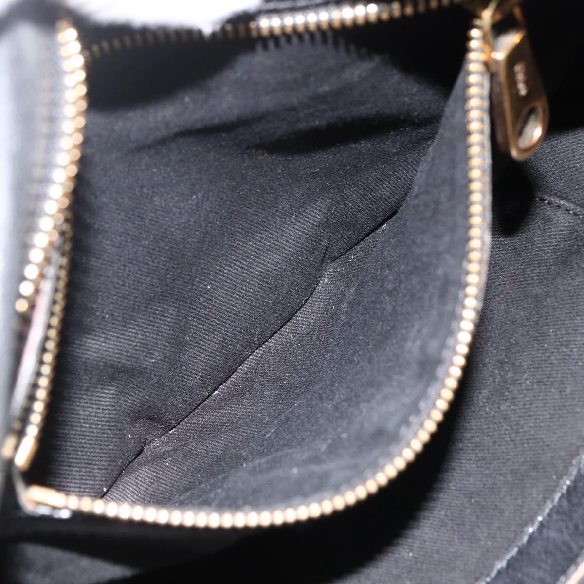 Chloe Etel Hand Bag Leather Black Gold Auth BSZ555