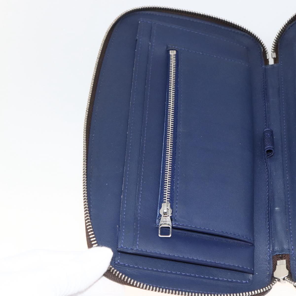 LOUIS VUITTON Monogram V line Atoll Travel Case Blue M61172 LV Auth BSZ564